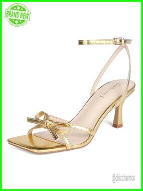 Kitten Heels with Bow Strappy Heels for Women